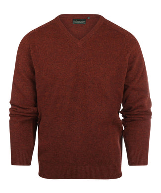 Pullover klassiek Lamswol v-hals | Rood